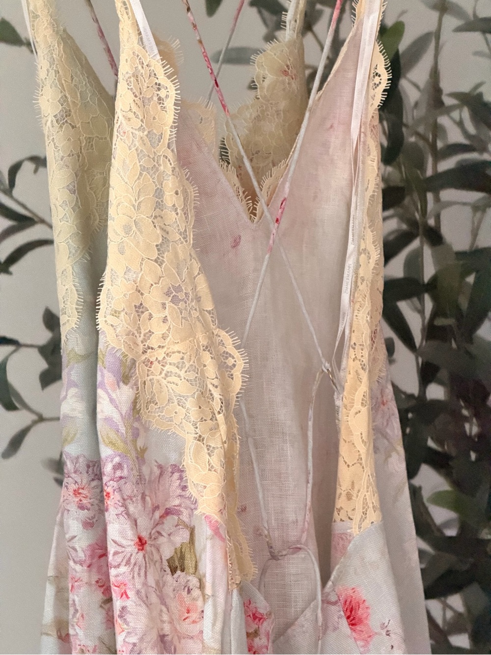 ZIMMERMANN Halliday Floral Linen Maxi Dress with Lace Trim - Picture 6 of 11